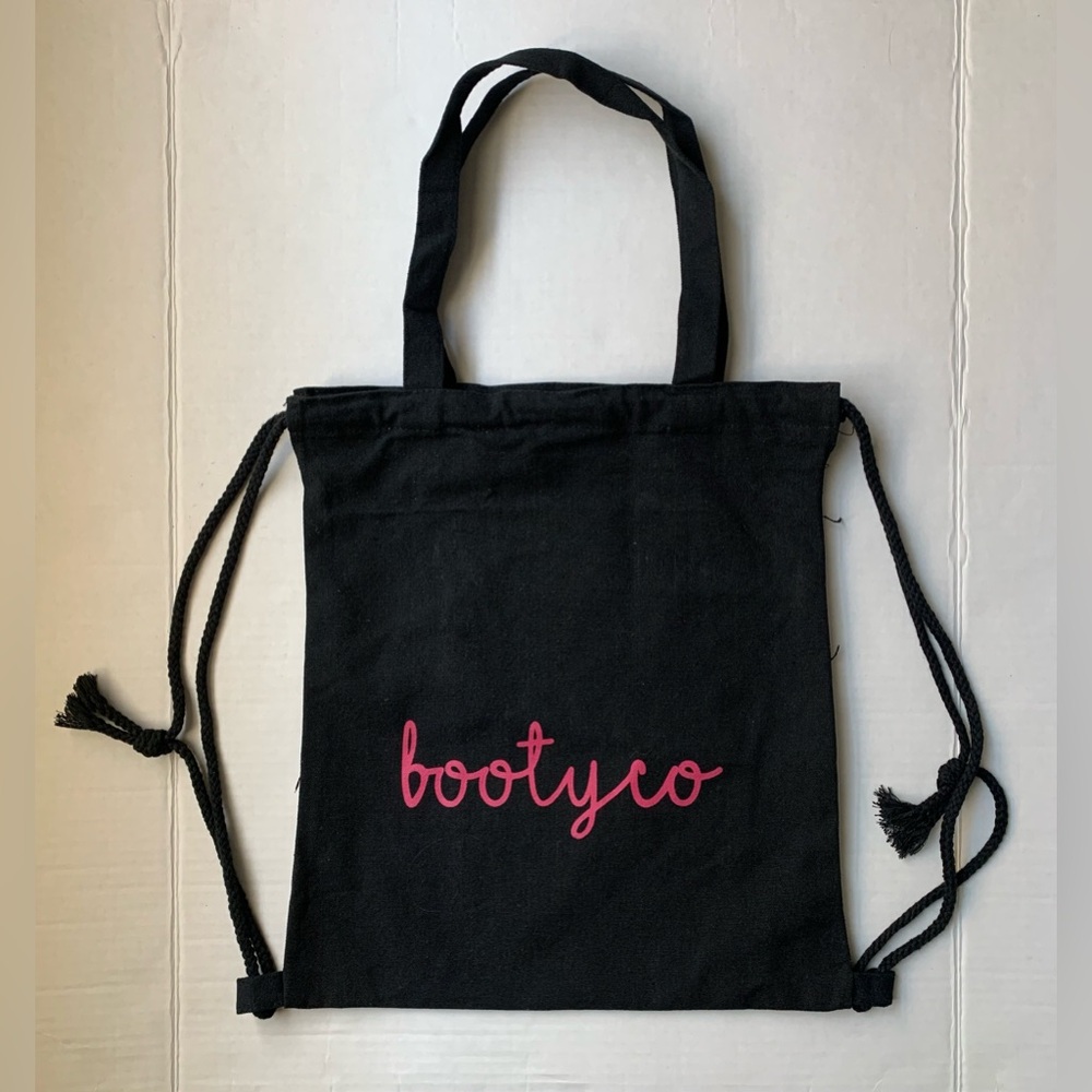 BOOTY CO Reusable Gym Sack Bag Black Pink